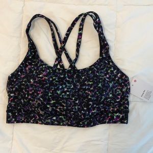 Energy Bra in color: summer mirage multi / black with neon accents size 6